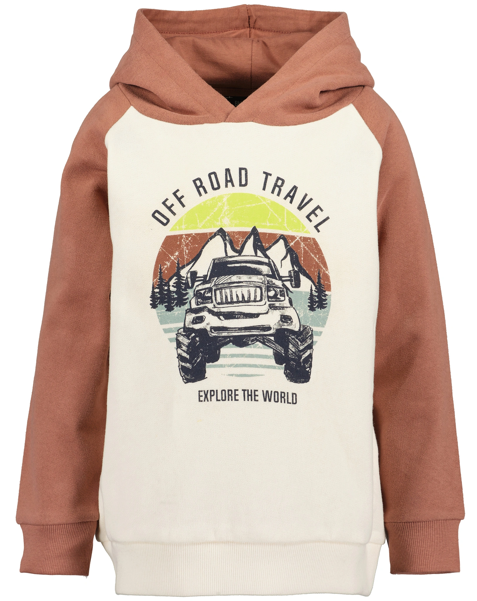 Kapuzensweatshirt TRAVEL AND EXPLORE in offwhite