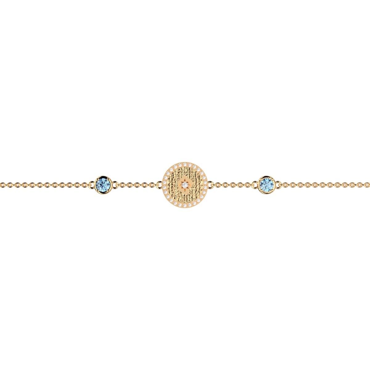 Bracelet souple Les Cadettes Birthstones DécembrePierre de naissance Couleur bleu Topaze