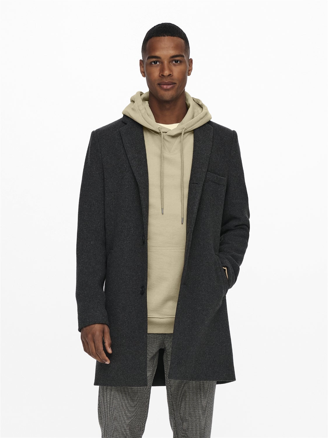 ONSJAYLON Mantel Dark Grey Melange