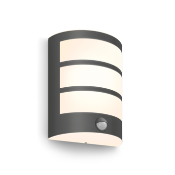 Philips wandlamp Python antraciet met bewegingssensor