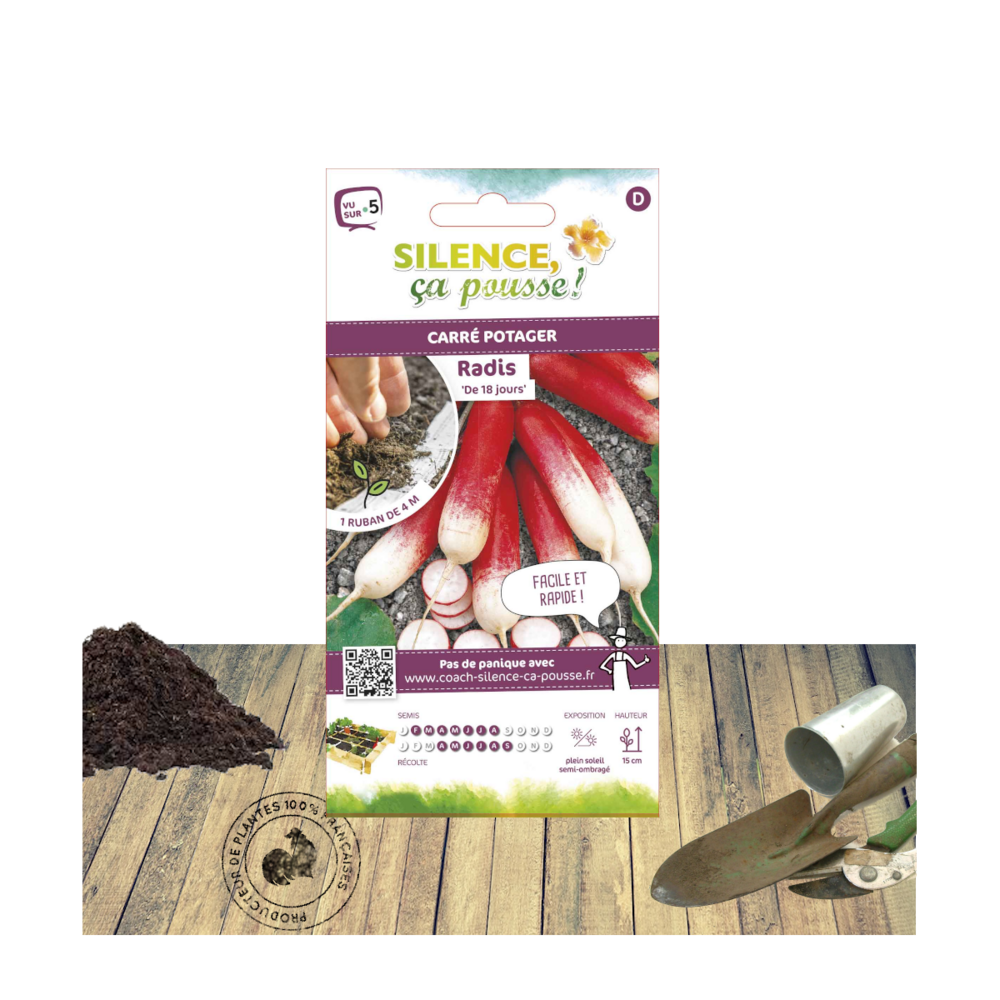 Graines de radis demi long de 18 jours/raphanus sativus demi long de 18 jours[-]sachet de 6 gr.