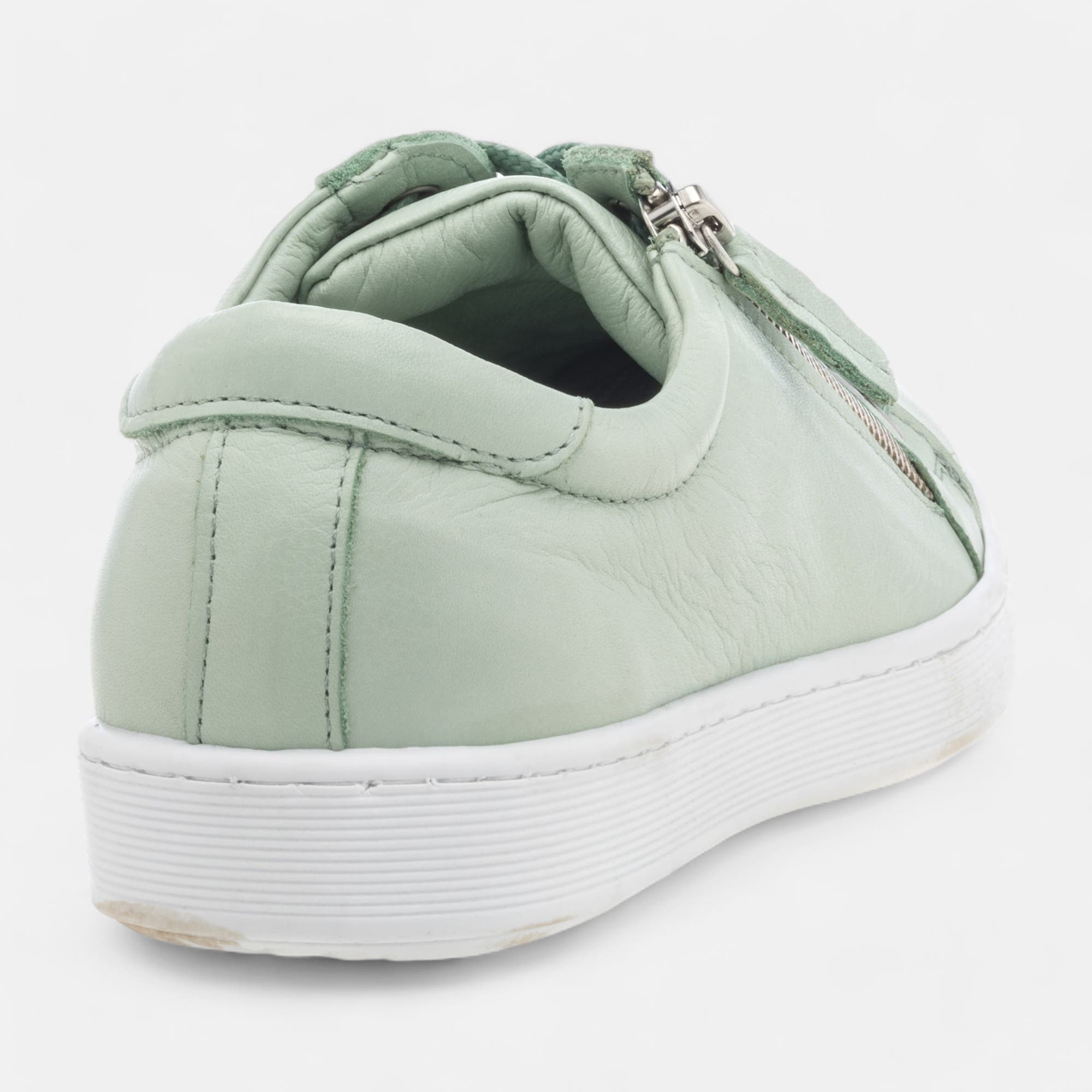 Baskets basses Femme en cuir vert clair