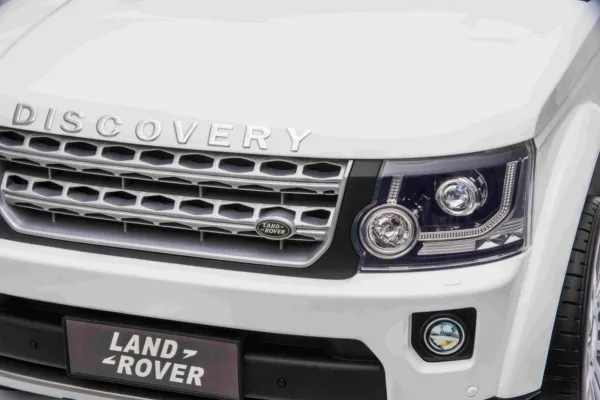 Land Rover Discovery elektrisk børnebil hvid   fjernbetjening   EVA-hjul   langsom start   MP3-radio