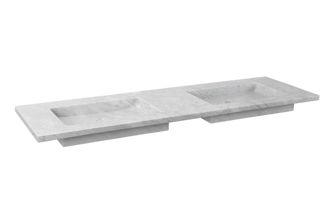 Forzalaqua Nova wastafel 140x50cm zonder kraangaten carrara gepolijst
