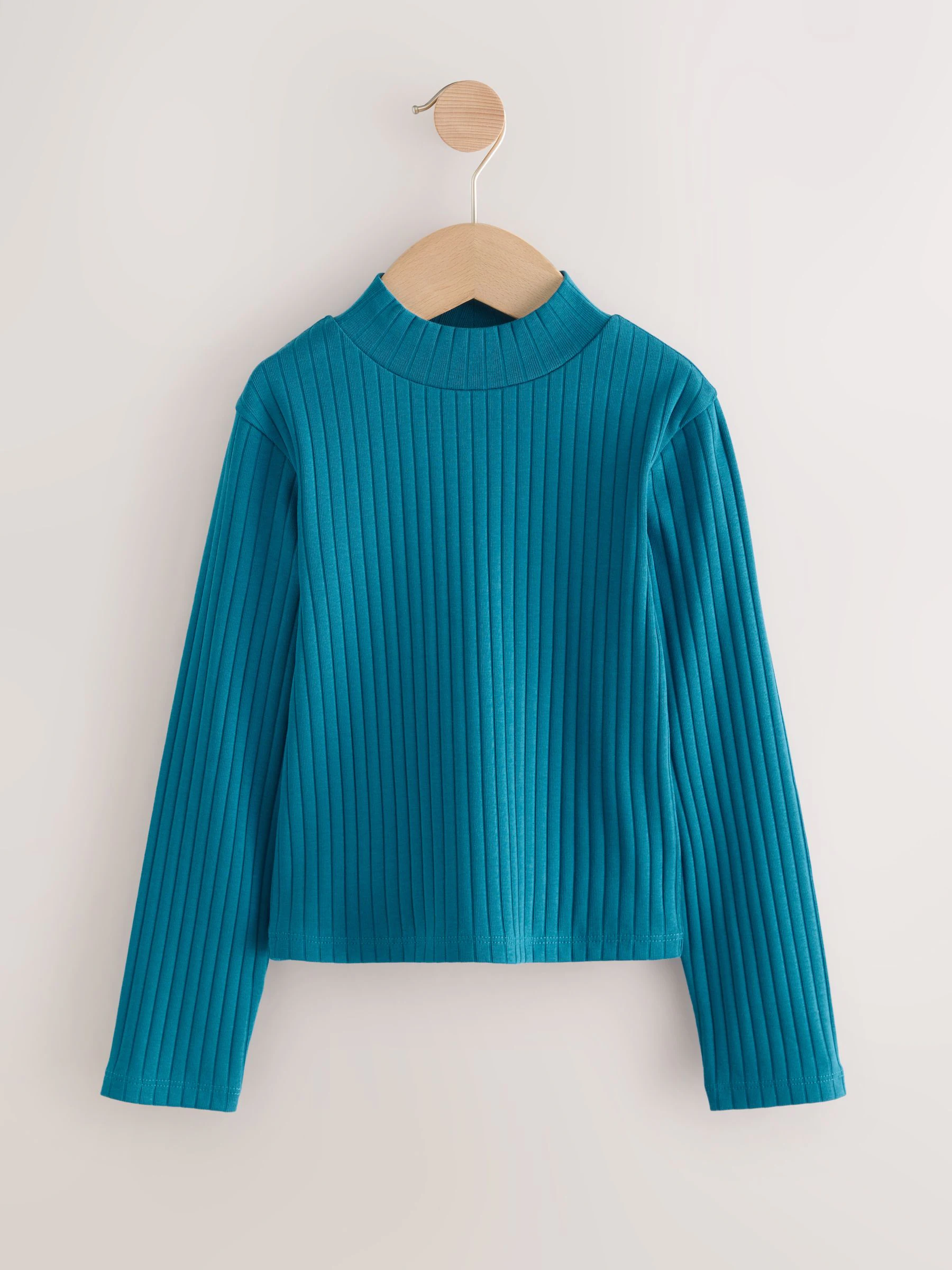 Multi Plain - High Neck Ribbed Tops 3 Pack (3-16yrs)