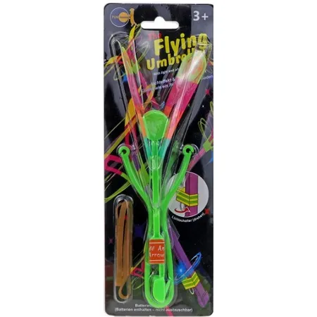 Fun Trading Flying Umbrella leuchtender Flugkreisel 25 cm, 1 Stück, 4-fach sortiert