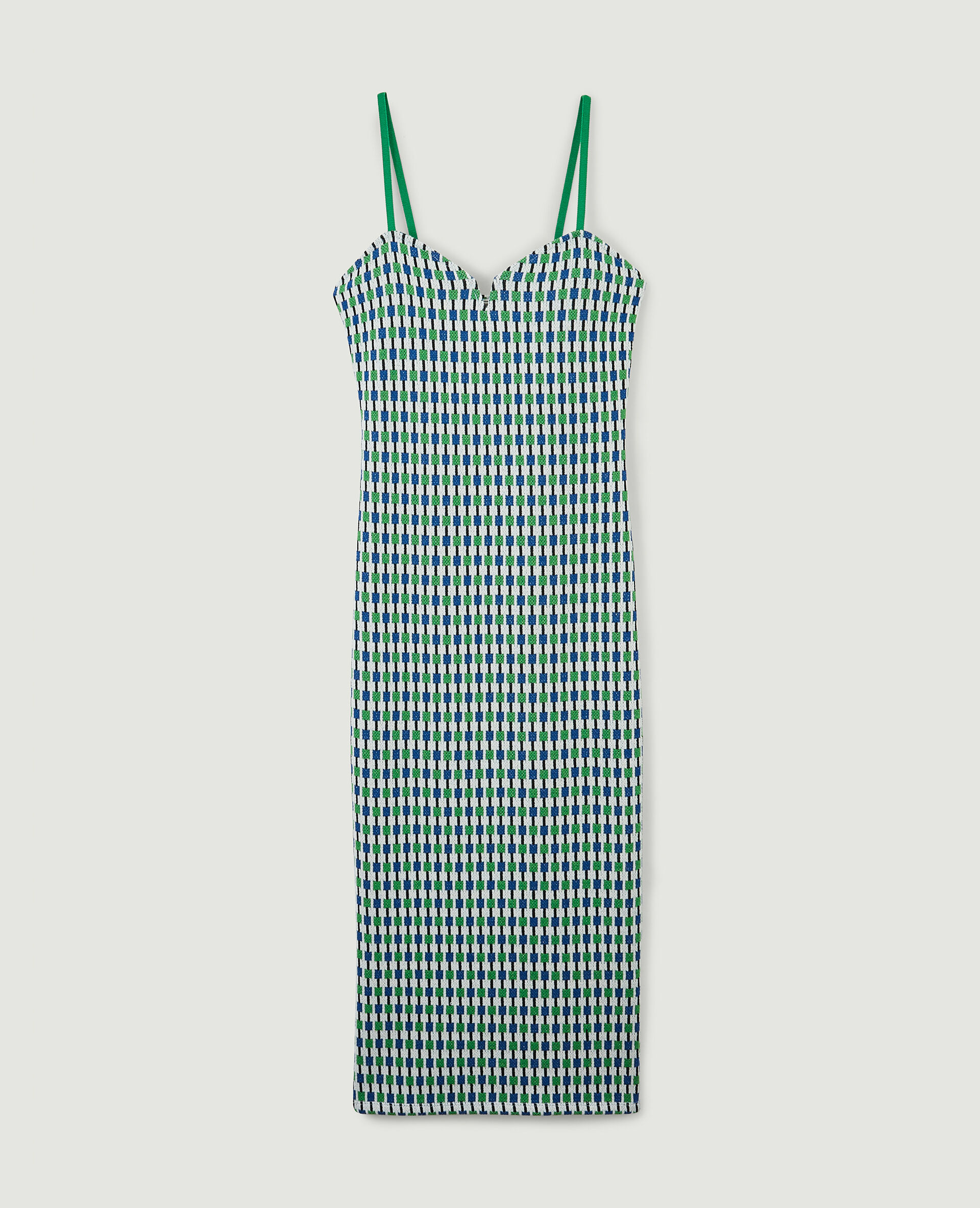 Robe longue en maille tricot - Vert