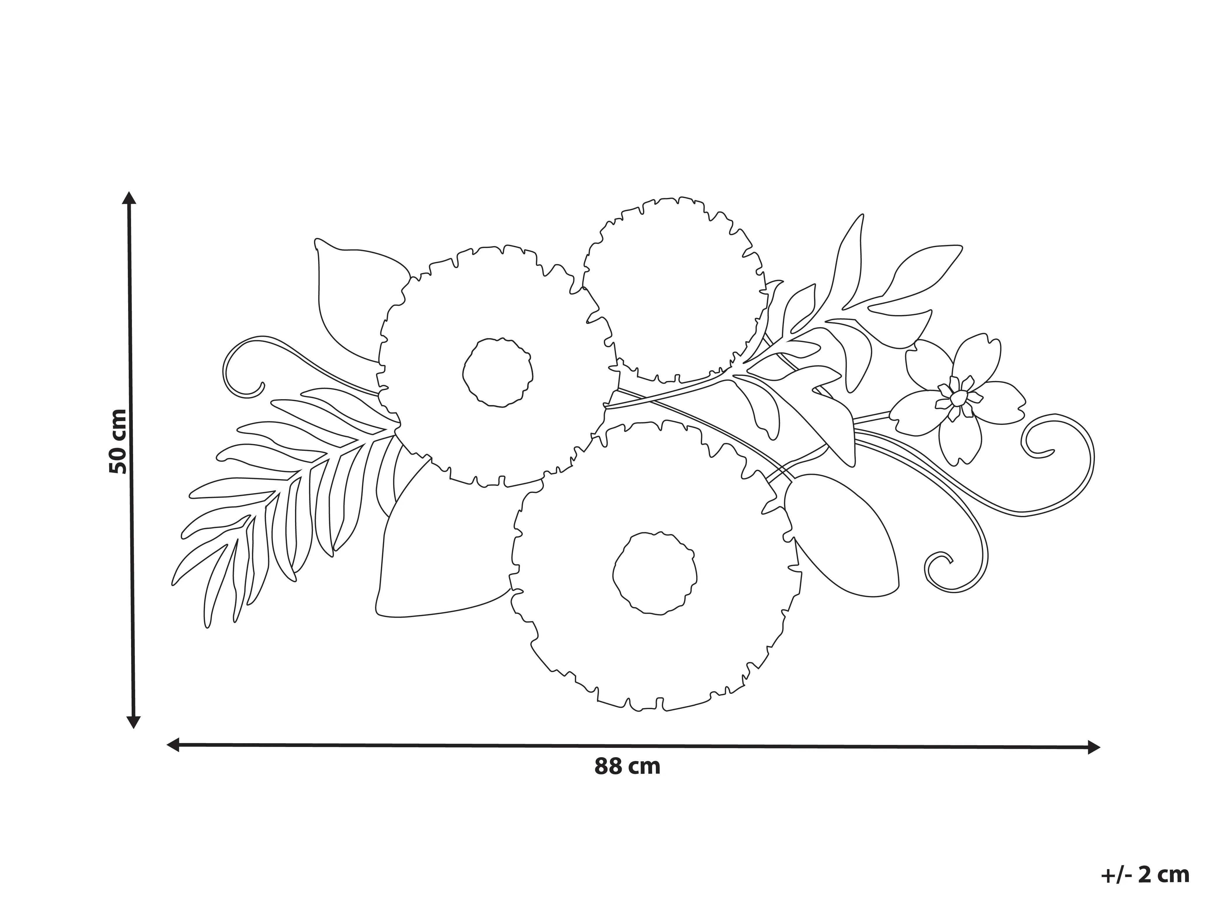 Wanddecoratie Bloem TECHNETIUM 50 cm Meerkleurig