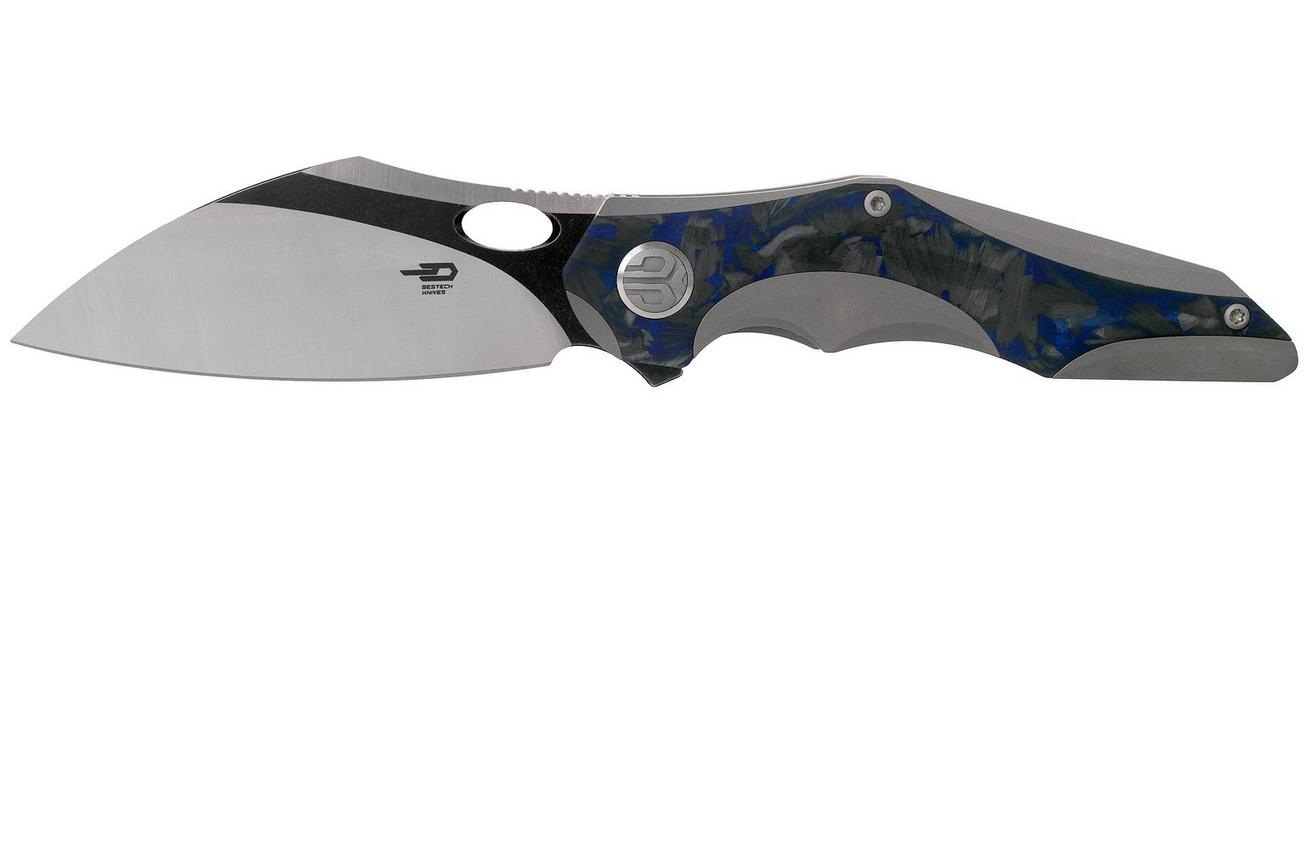 Bestech Nogard BT2105A Titanium, Blue Marble Carbonfiber zakmes, Kombou design