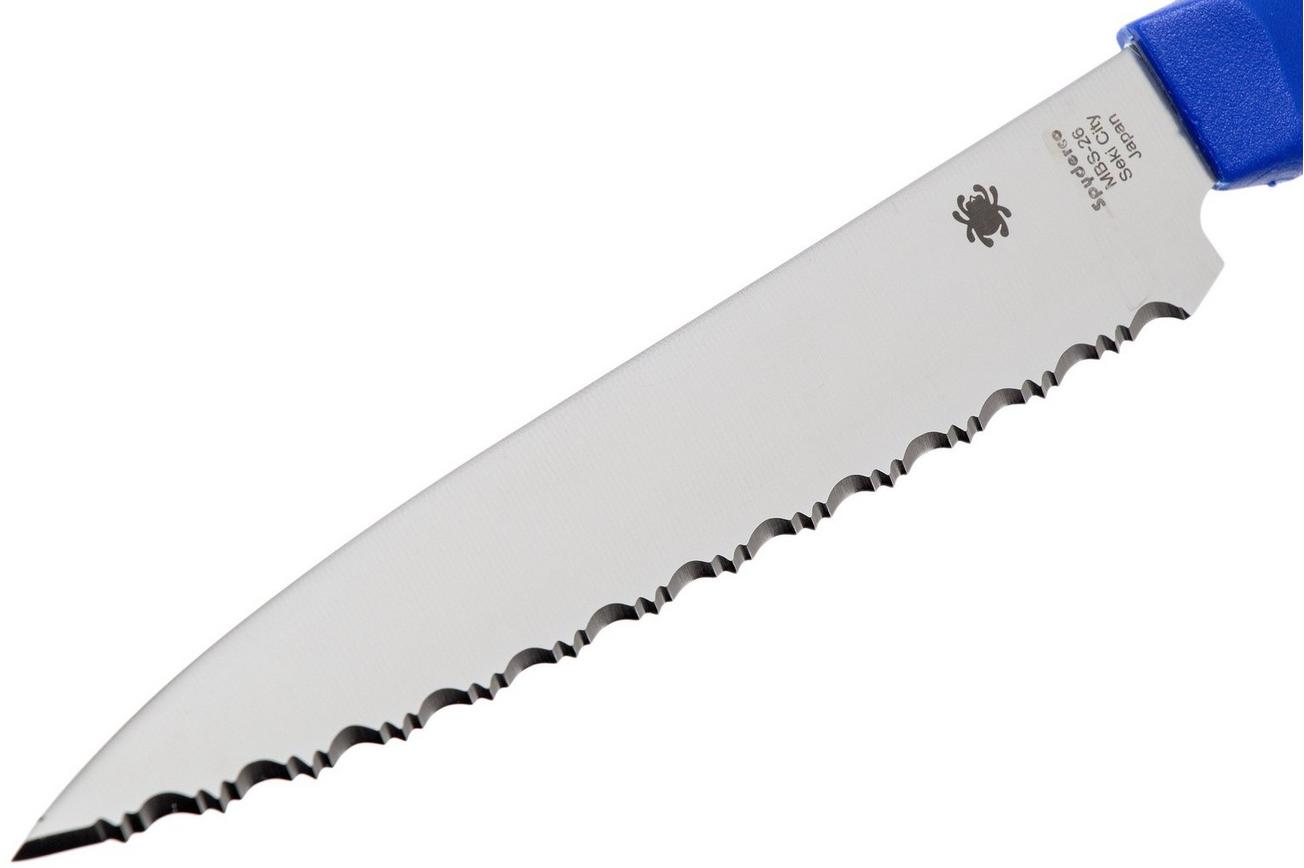 Spyderco K04SBL universeelmes 16.5 cm, blauw gekarteld