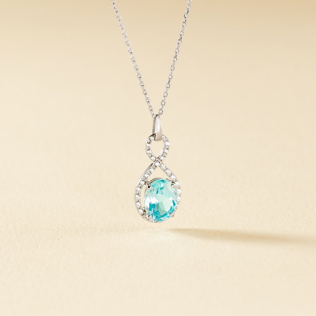 Collier Passion Or Blanc Topaze Et Oxyde De Zirconium