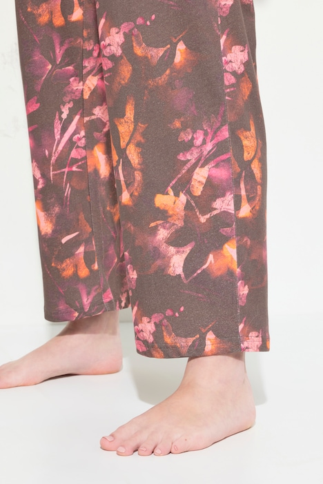 Pyjamahose, Blätter, gerades Bein, Biobaumwolle