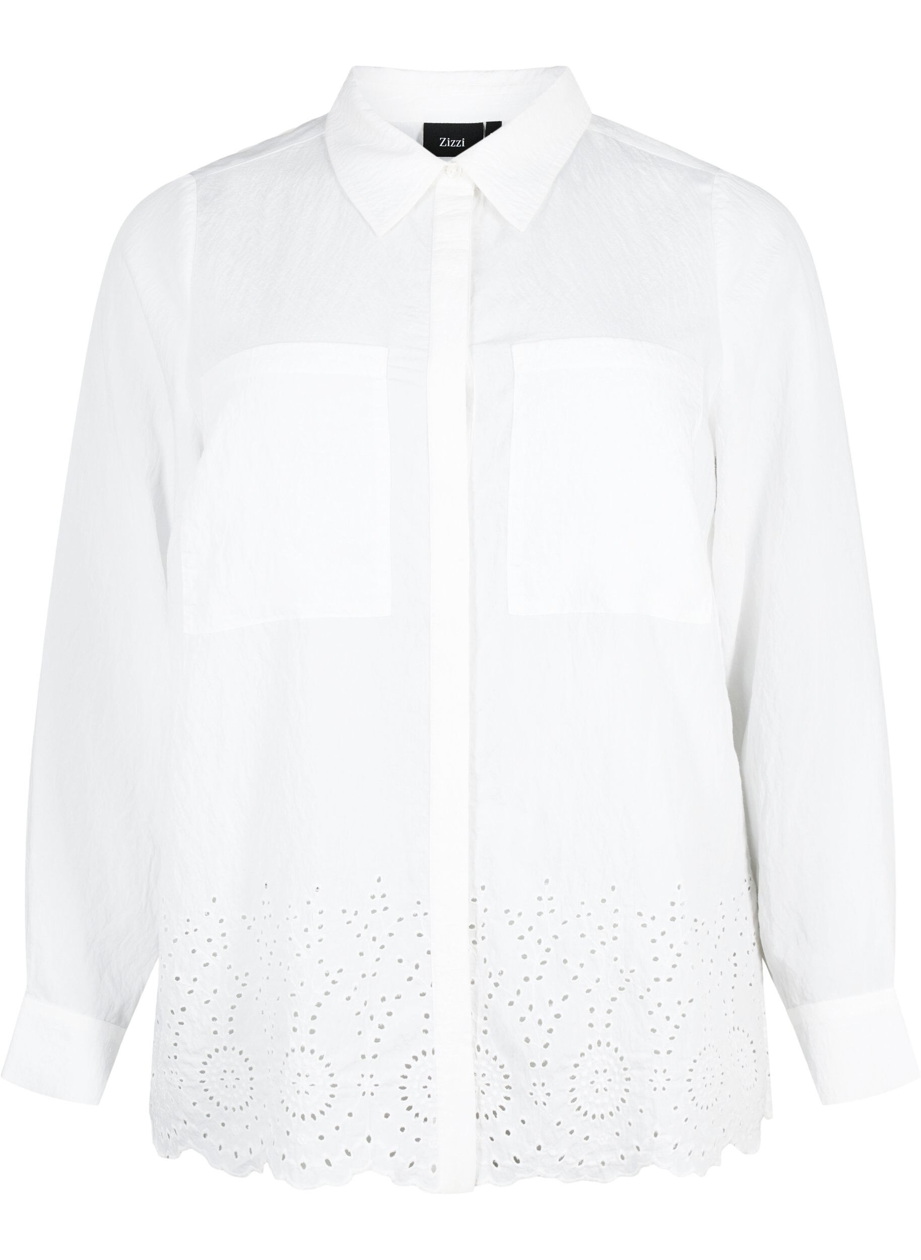 Skjorte i viskose med broderi anglaise
