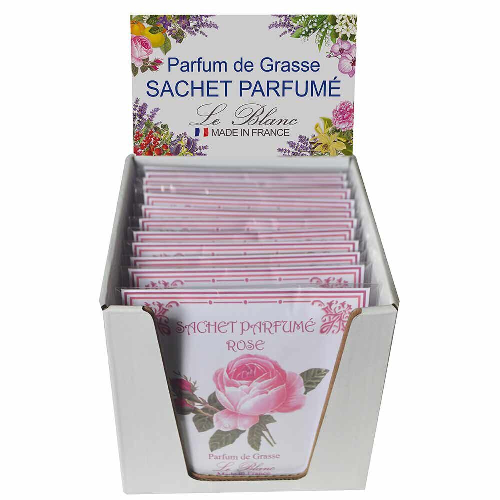 Sachet parfumé senteur rose parfum de grasse Le Blanc