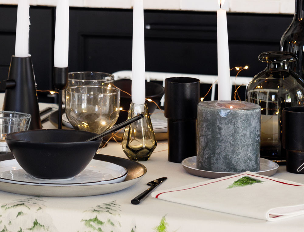 Lot de 2 serviettes de table imprimées-Au coeur des Vosges