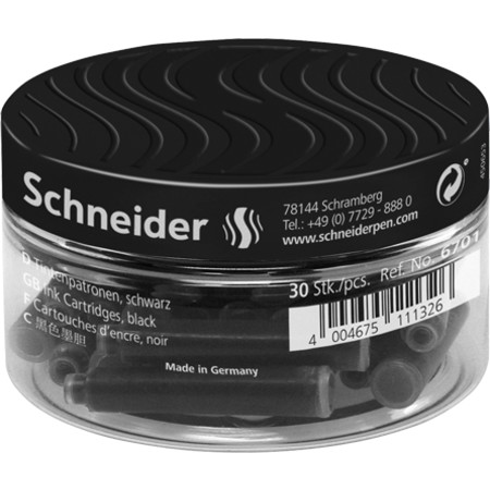 Schneider Tintenpatronen 30 Stück Tintenpatronen Runddose - schwarz