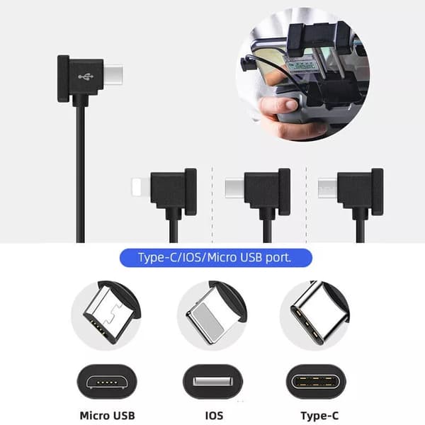 USB-C til Micro-USB Kabel for DJI Mavic - 15cm