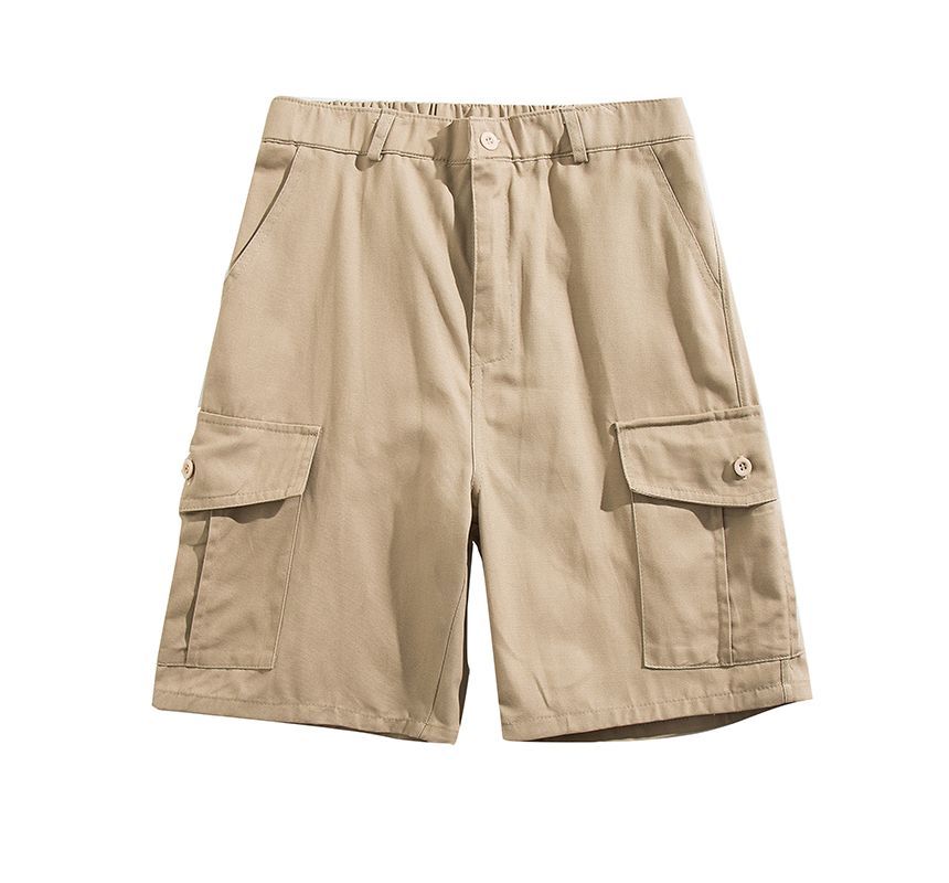 Yelmenor - Mid Rise Plain Cargo Shorts