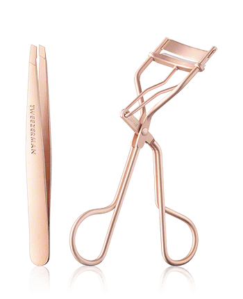 Tweezerman Lashes & Brows Tweezer and Lash Curler Rose Gold 2-teilig