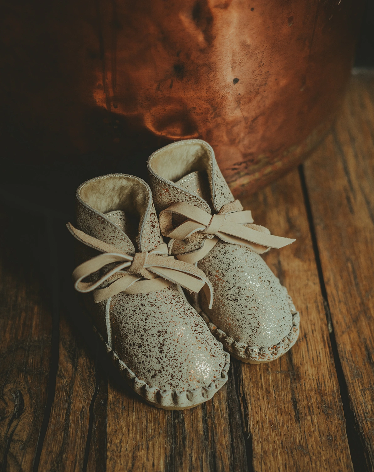 Lauflernschuhe PINA EXCLUSIVE gefüttert in cream metallic