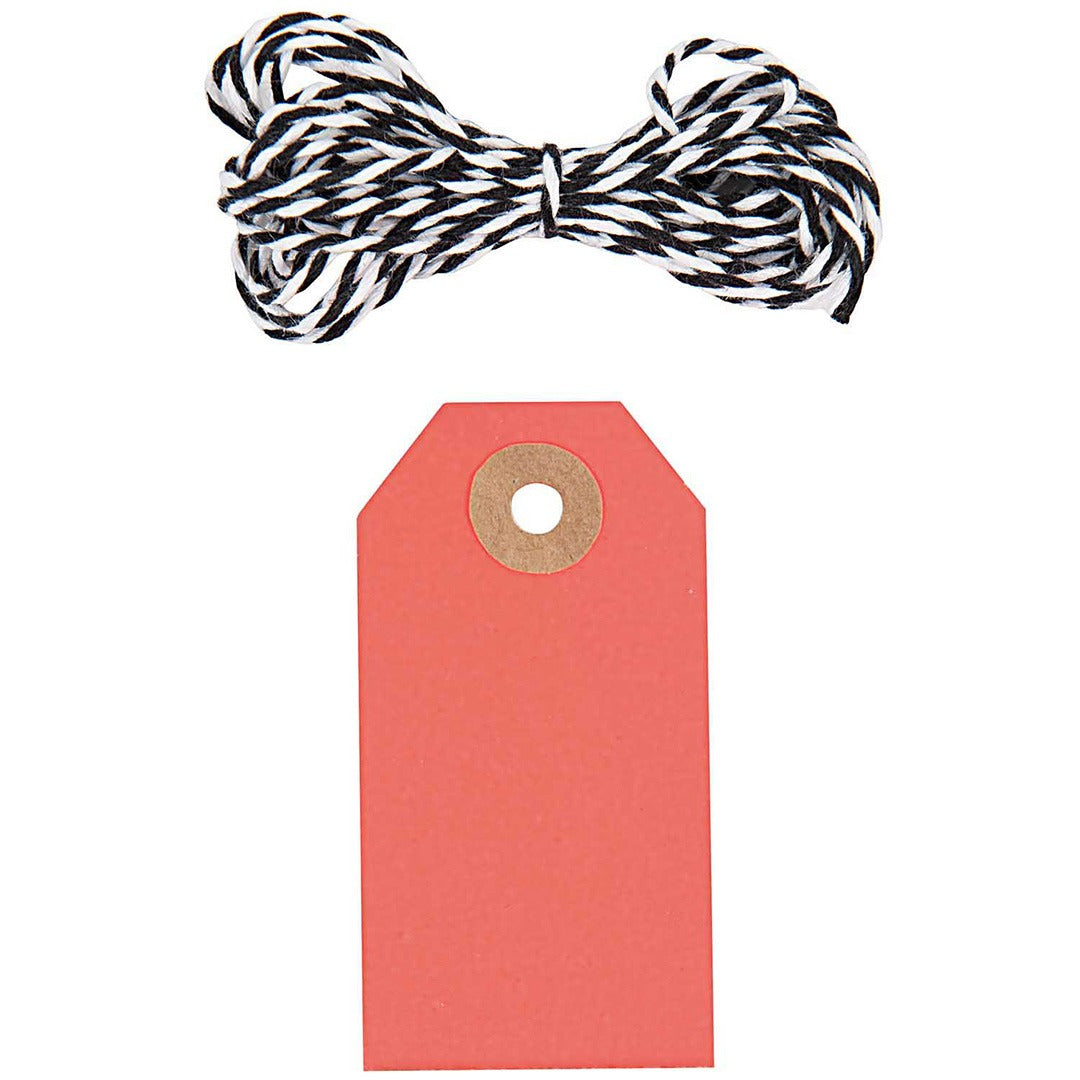 Cadeaulabels neon rood - 10st