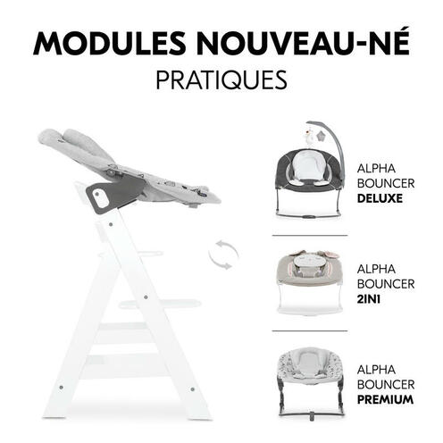 Chaise haute Alpha+ - Blanc - HAUCK