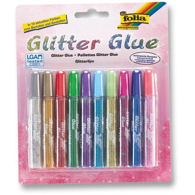 Glitzerkleber - 10 Tuben à 9,5 g