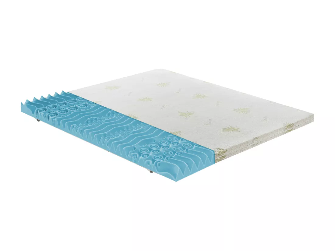 iLoveSleep - surmatelas à mémoire de forme - hauteur 5 cm - déhoussable en aloe vera - 9 zones de confort 70x190