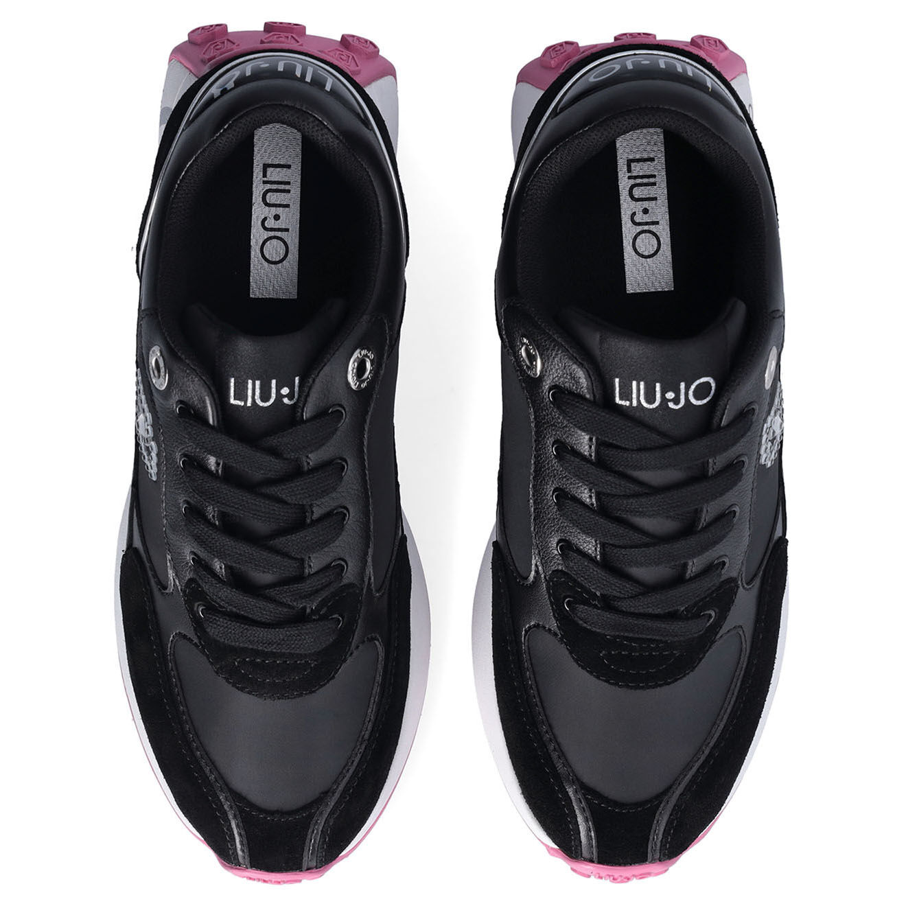 Liu-Jo Sneakers en Cuir Chiara noir/blanc/rose