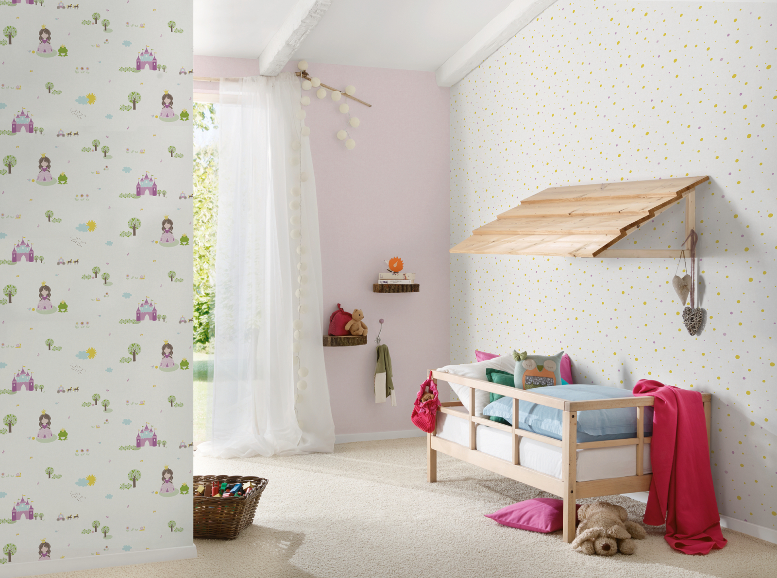 Vliestapete LITTLE STARS - rosa - 10 Meter