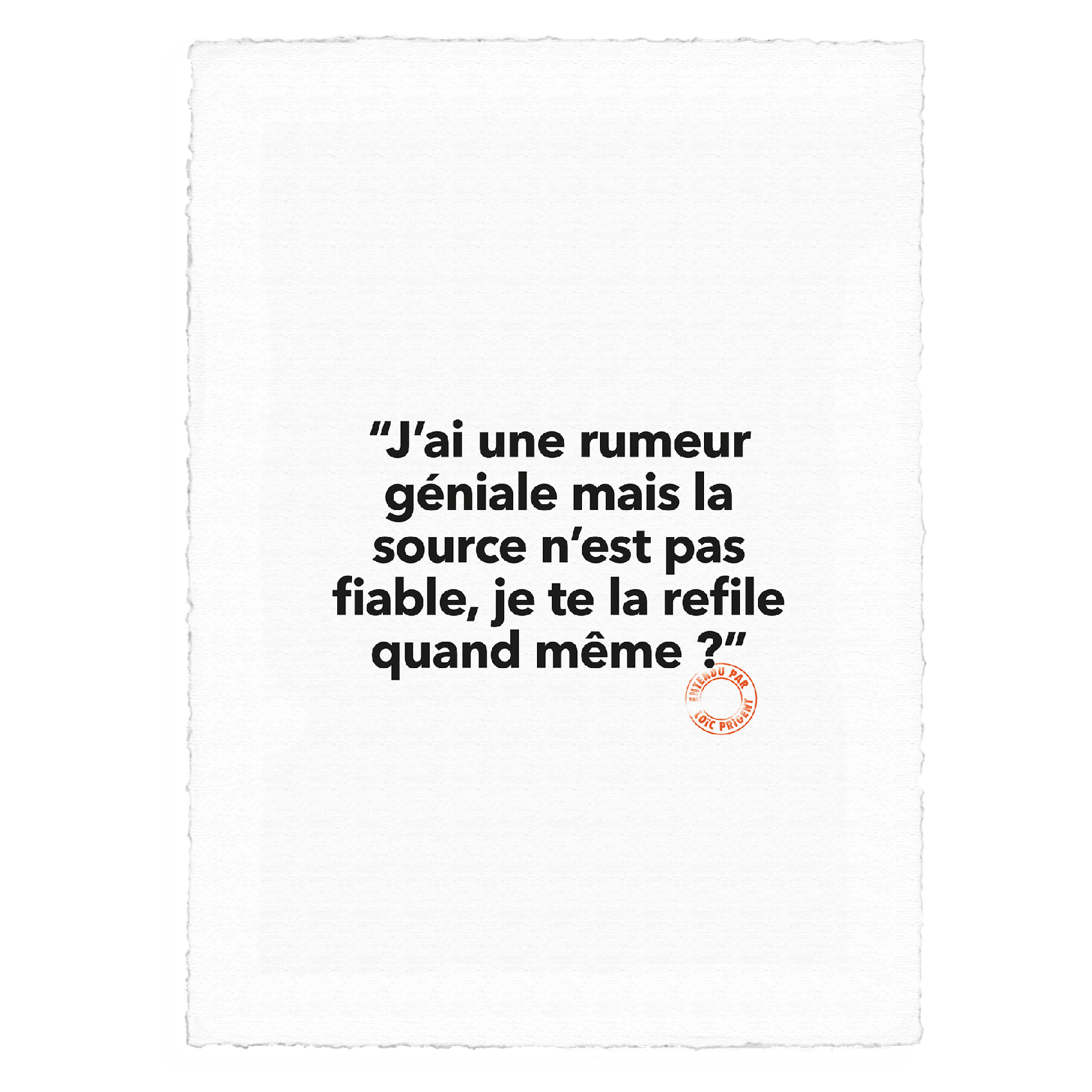 Affiche x Loïc Prigent| Blanc