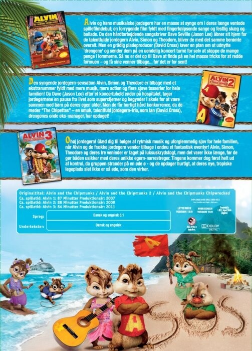 Alvin Og De Frække Jordegern 1-3 / Alvin And The Chipmunks 1-3 - DVD