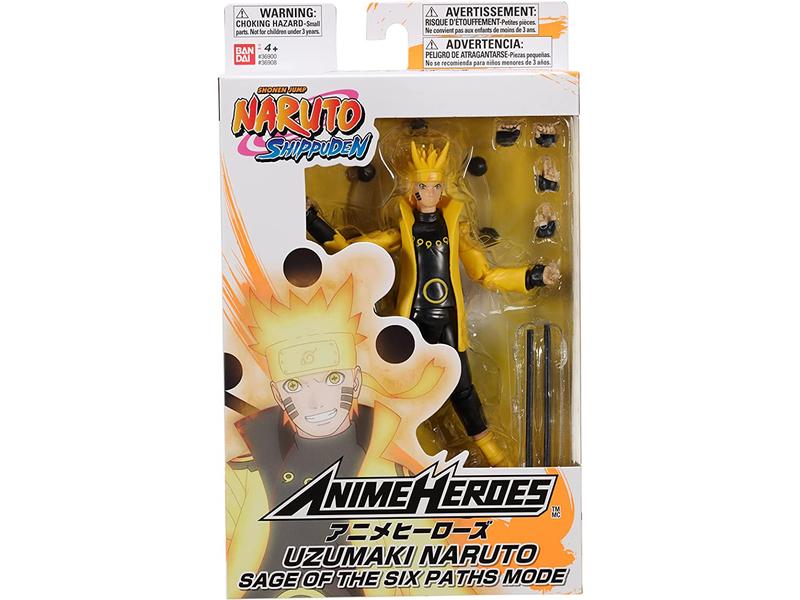 BANDAI Naruto Shippuden Anime Heroes – Uzumaki Naruto Actionfigur