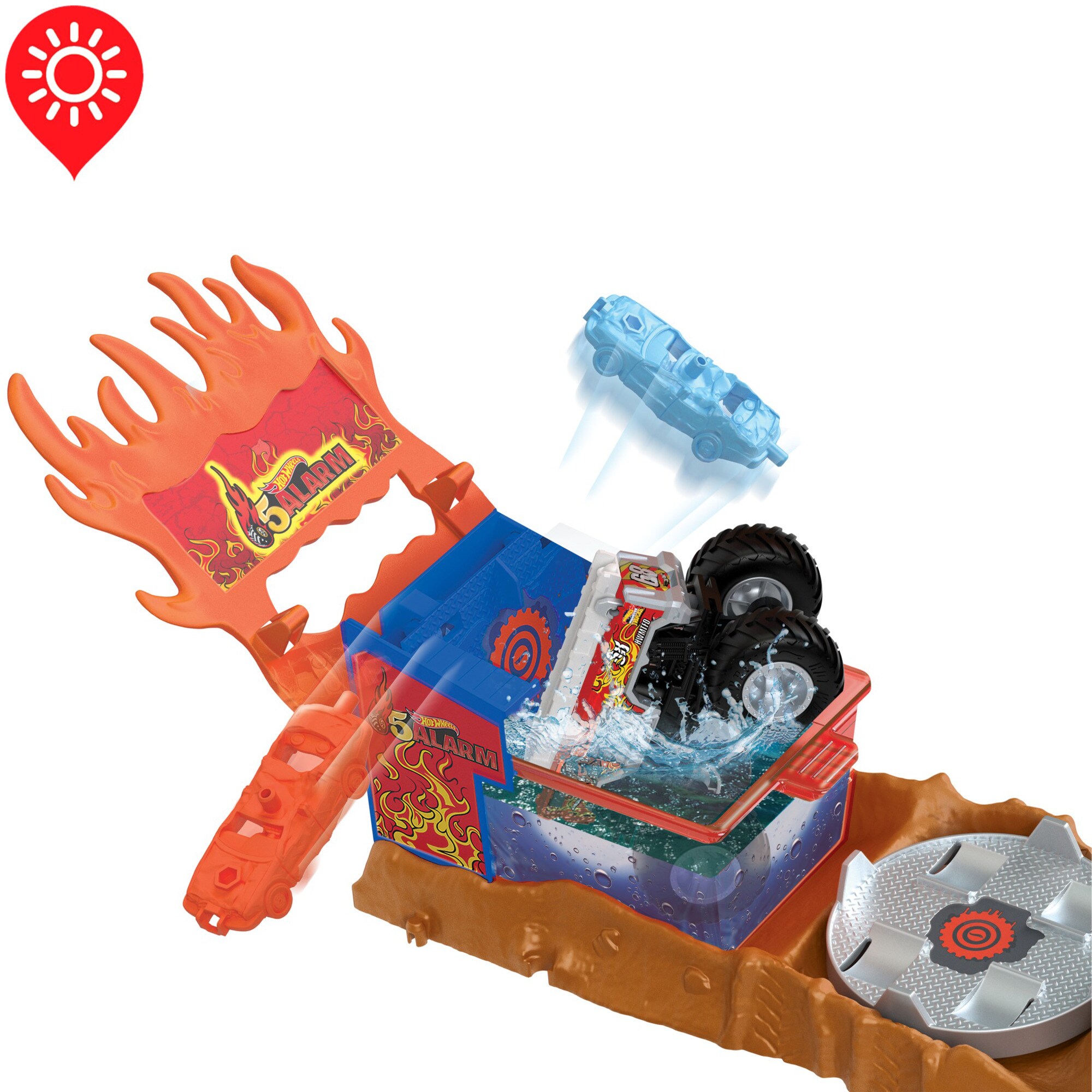 Mattel Spielfahrzeug Monster Trucks Arena World: 5-Alarm-Rettungsaktion