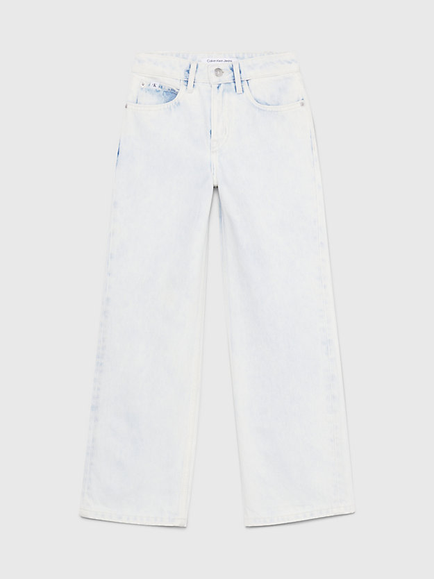 Calça jeans de cintura alta com pernas largas