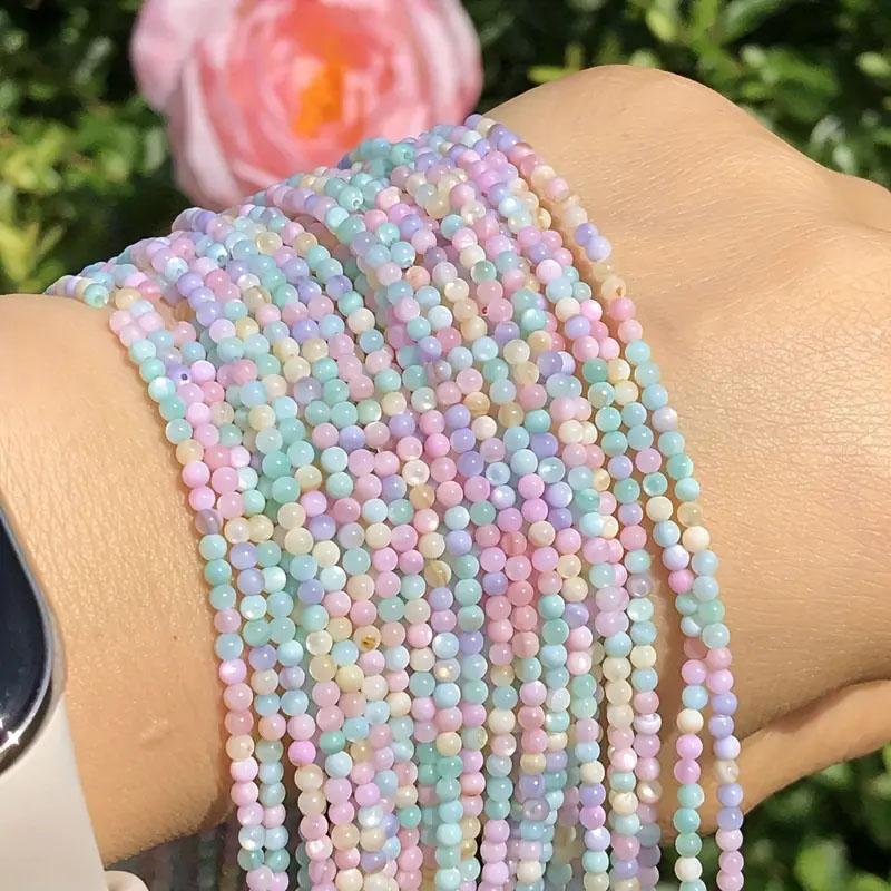 (160er Set) 2mm Runde Mini Perlen DIY Bastel Schmuck Zwischenperle für Armband / Kette - Pastell