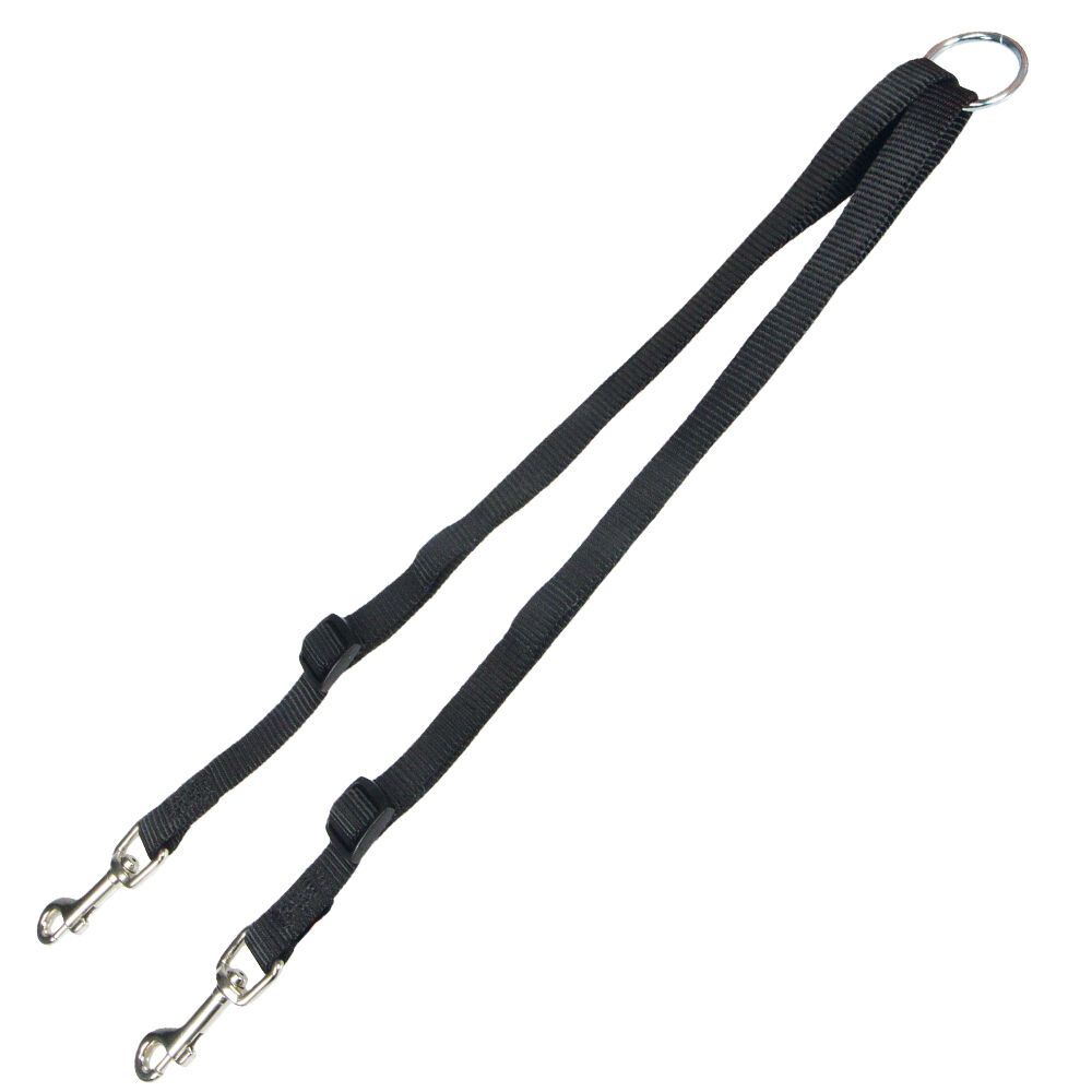 stufenlos verstellbare Nylon-Koppel  - Hundeleine für 2 Hunde 