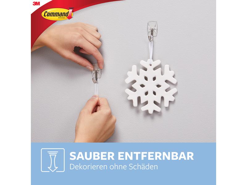 Command Klebehaken 0.225 kg, Transparent, 5 Stück Haken-Set zum kleben