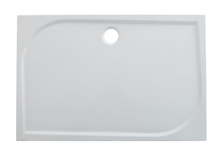 Receveur de douche à poser 80 x 140 cm, résine, blanc, GoodHome Limski