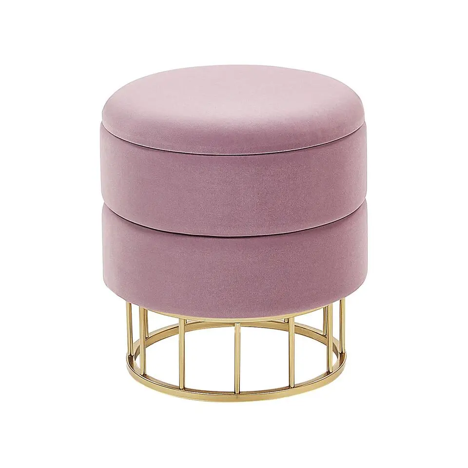 ELGIN - Poef - Roze - 37 cm - Fluweel