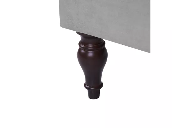 Chaise longue en velours gris clair avec rangement PESSAC II