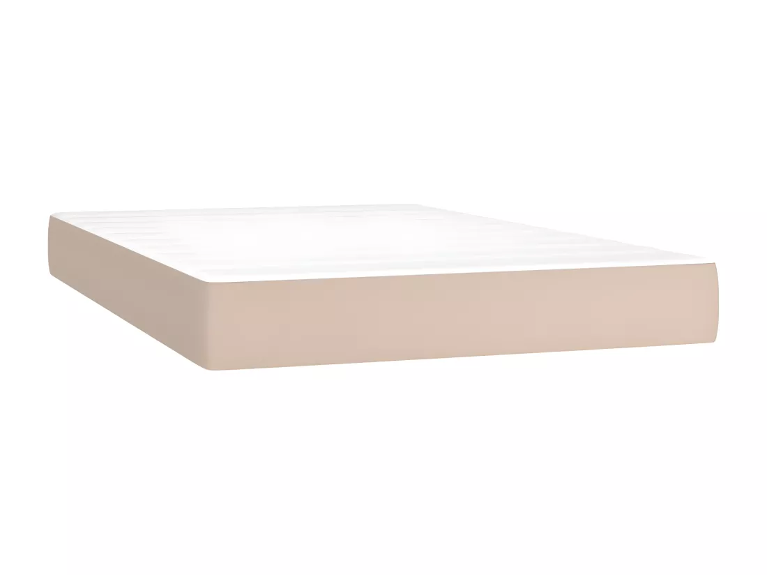 Sommier tapissier matelas LED Cappuccino 120x200 cm Similicuir