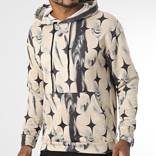 Sweat Capuche Beige Noir