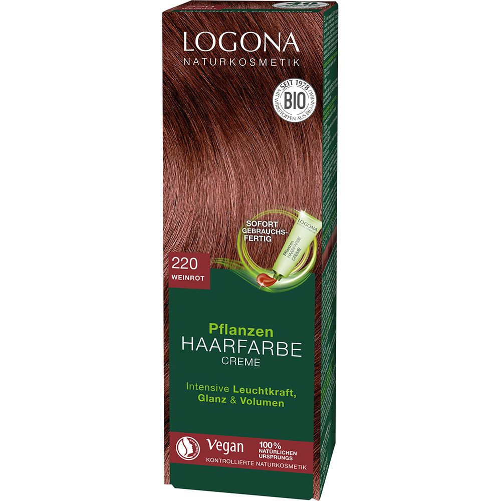 LOGONA Naturkosmetik  Pflanzen-Haarfarbe Creme 220 Weinrot