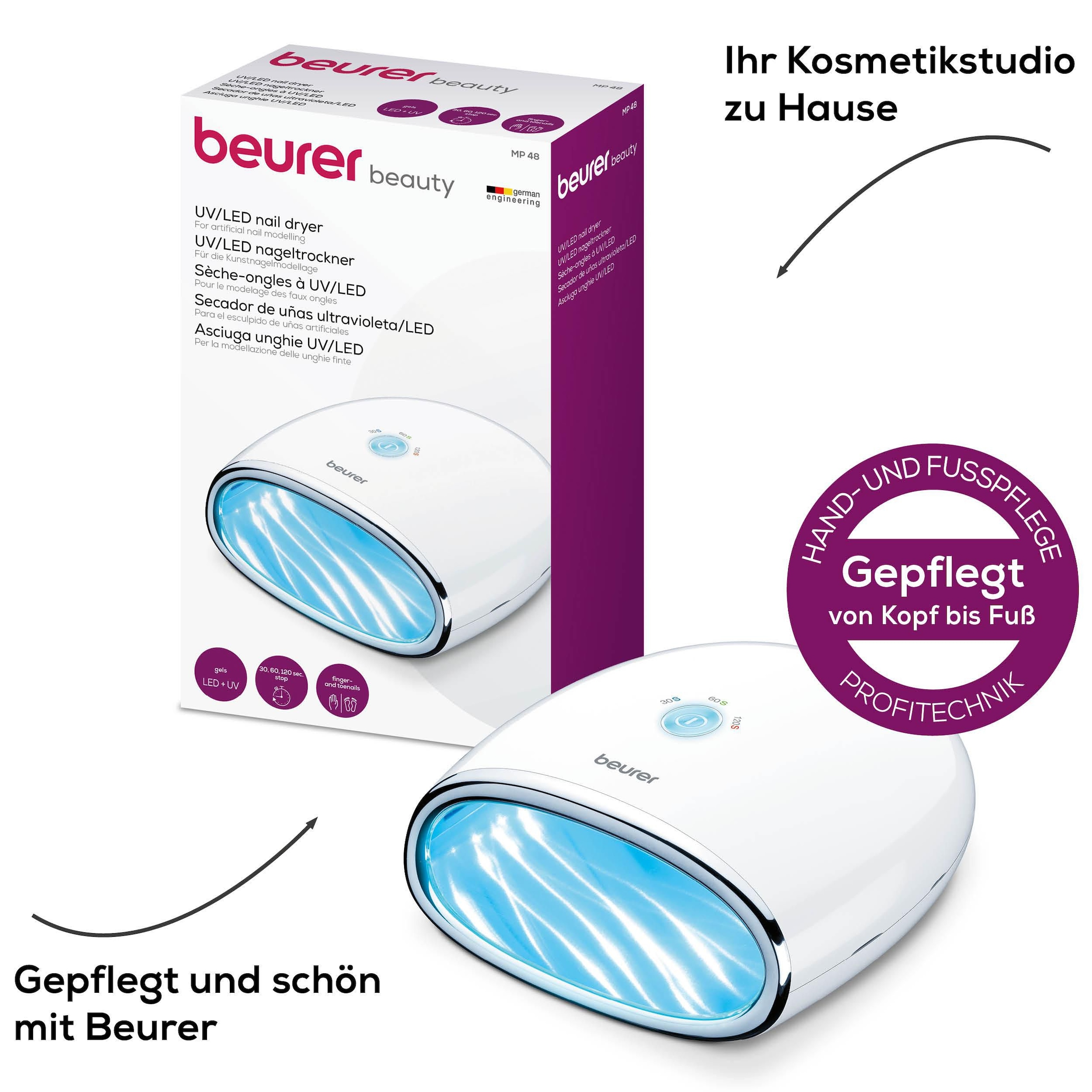 BEURER Lichthärtungsgerät »MP 48, schnelles und gleichmässiges Aushärten von Gelen« Timerfunktion mit 30, 60 und 120 Sekunden