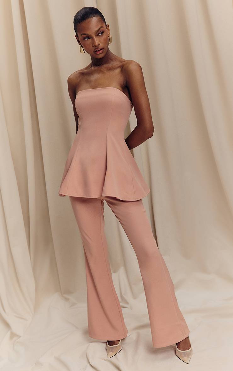 Pêche Pantalon Évasé Ajusté En Tissu Tissé