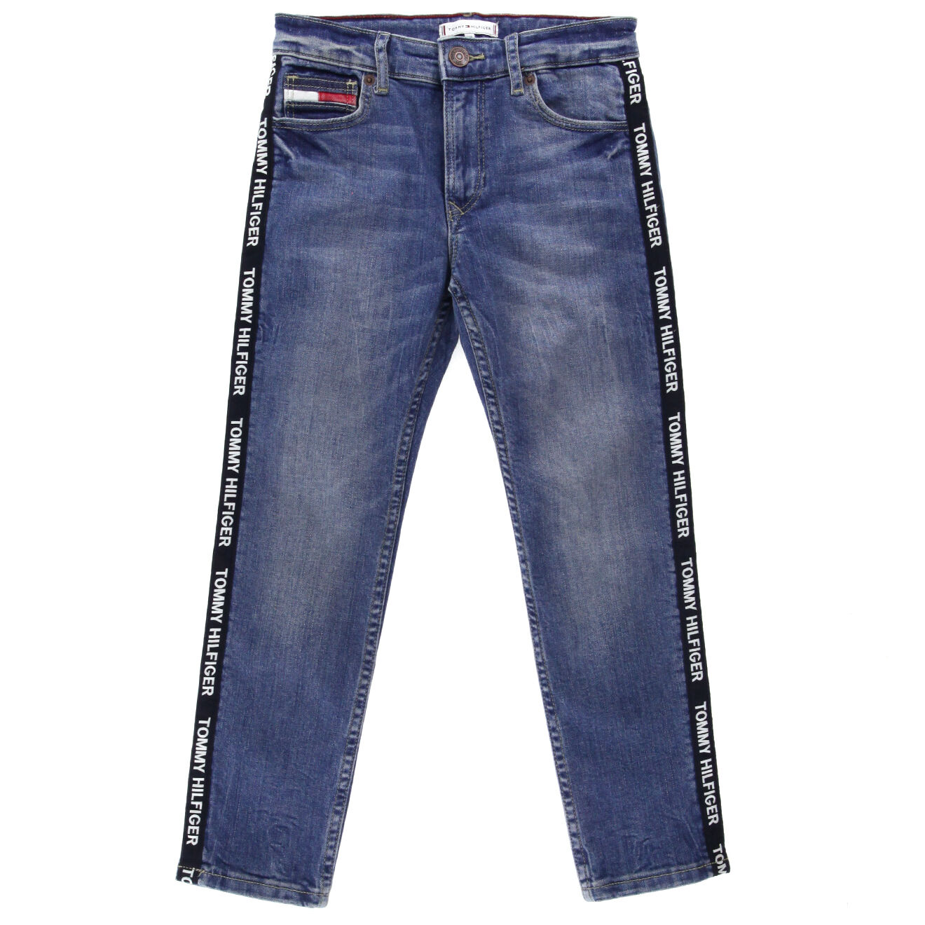 Tommy Hilfiger Jean Bande Tommy Jambe bleu