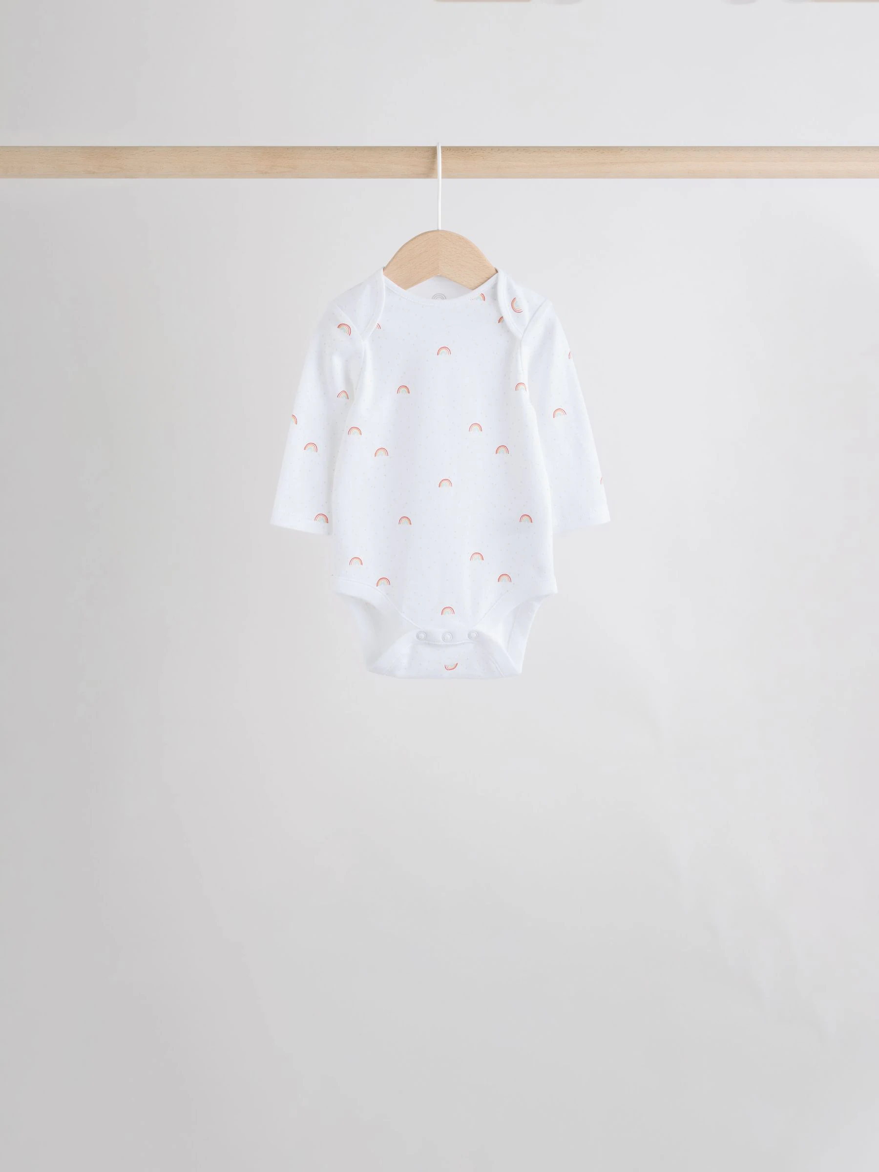 Wit met figuurprint - Baby Bodysuits met Lange mouwen van 100% katoen