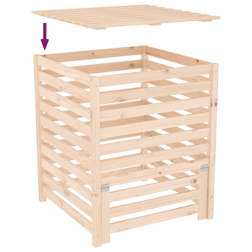 Composteur 82,5x82,5x99,5 cm bois massif de pin