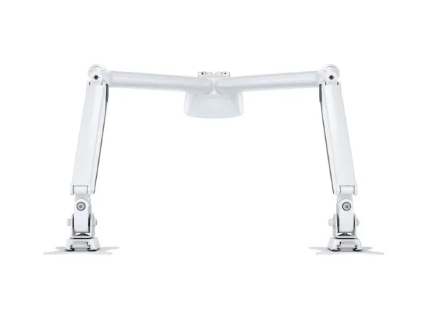 Multibrackets M Deskmount Gas Spring Dual - Monteringssæt (bordmontering, 2 artikulerende arme) - for 2 LCD displays - stål, højglansaluminium - hvid - skærmstørrelse: 15